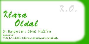 klara oldal business card